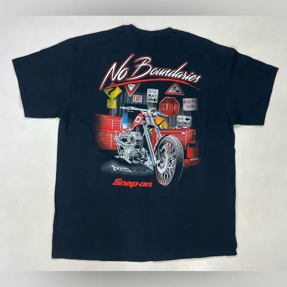 Snap-on Motorcycle Graphic T-shirt Men XL Black Short Sleeve Tools